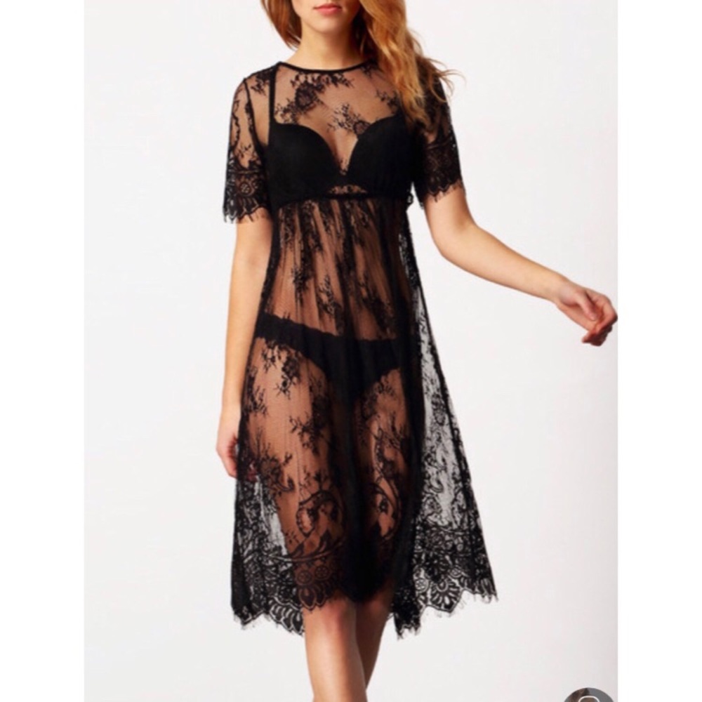 Swimwear bikini cover up lace dress